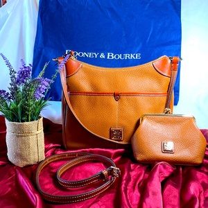 Dooney & Bourke Caramel leather crossbody Purse and coin pouch